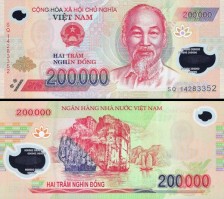 *200 000 Dong Vietnam 2006-2022, polymer, P123 UNC - Kliknutím na obrázok zatvorte -